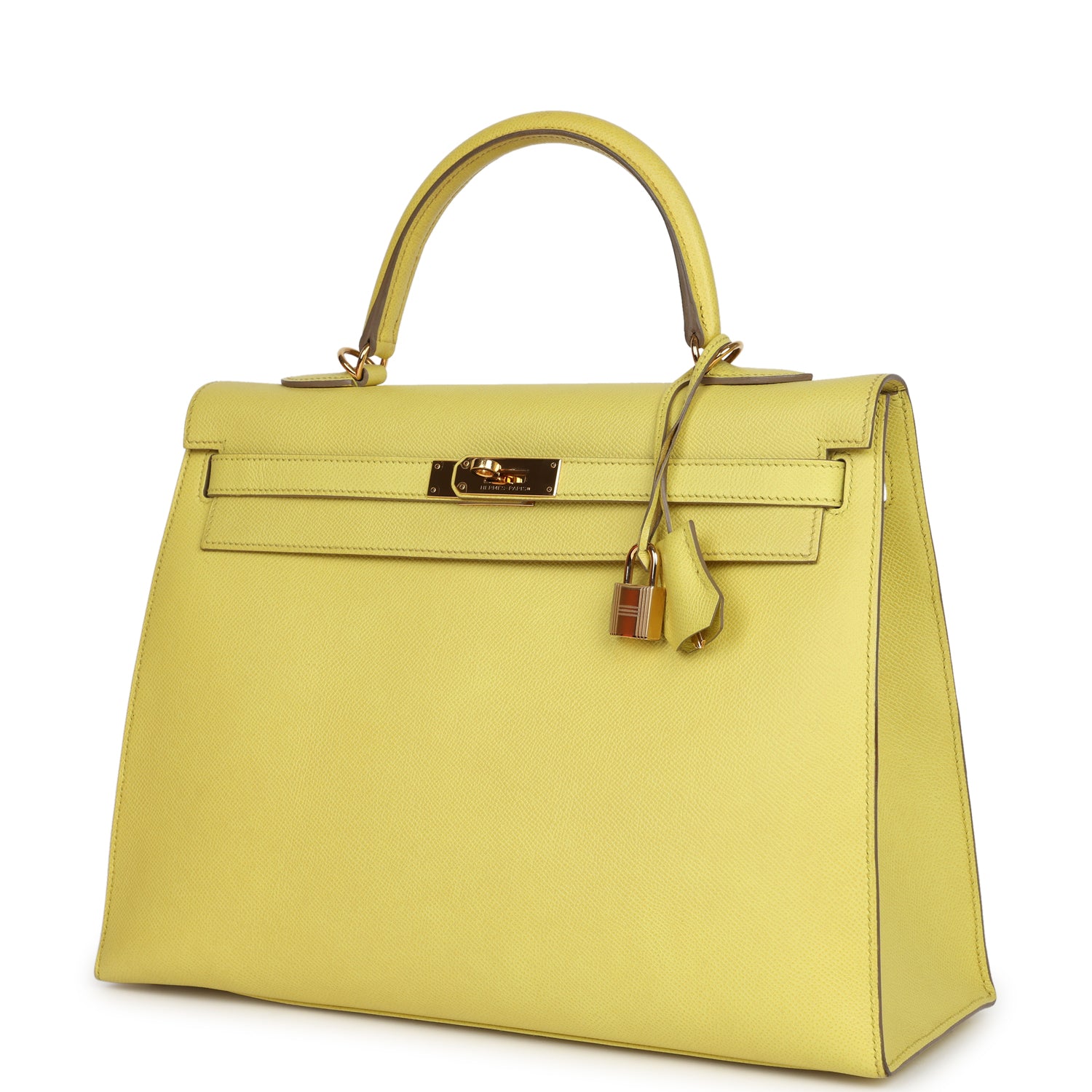 Hermes Kelly Sellier 35 Soufre Epsom Gold Hardware - Exclusu