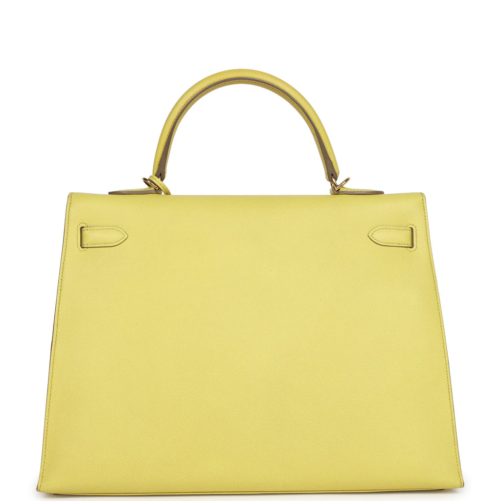 Hermes Kelly Sellier 35 Soufre Epsom Gold Hardware - Exclusu