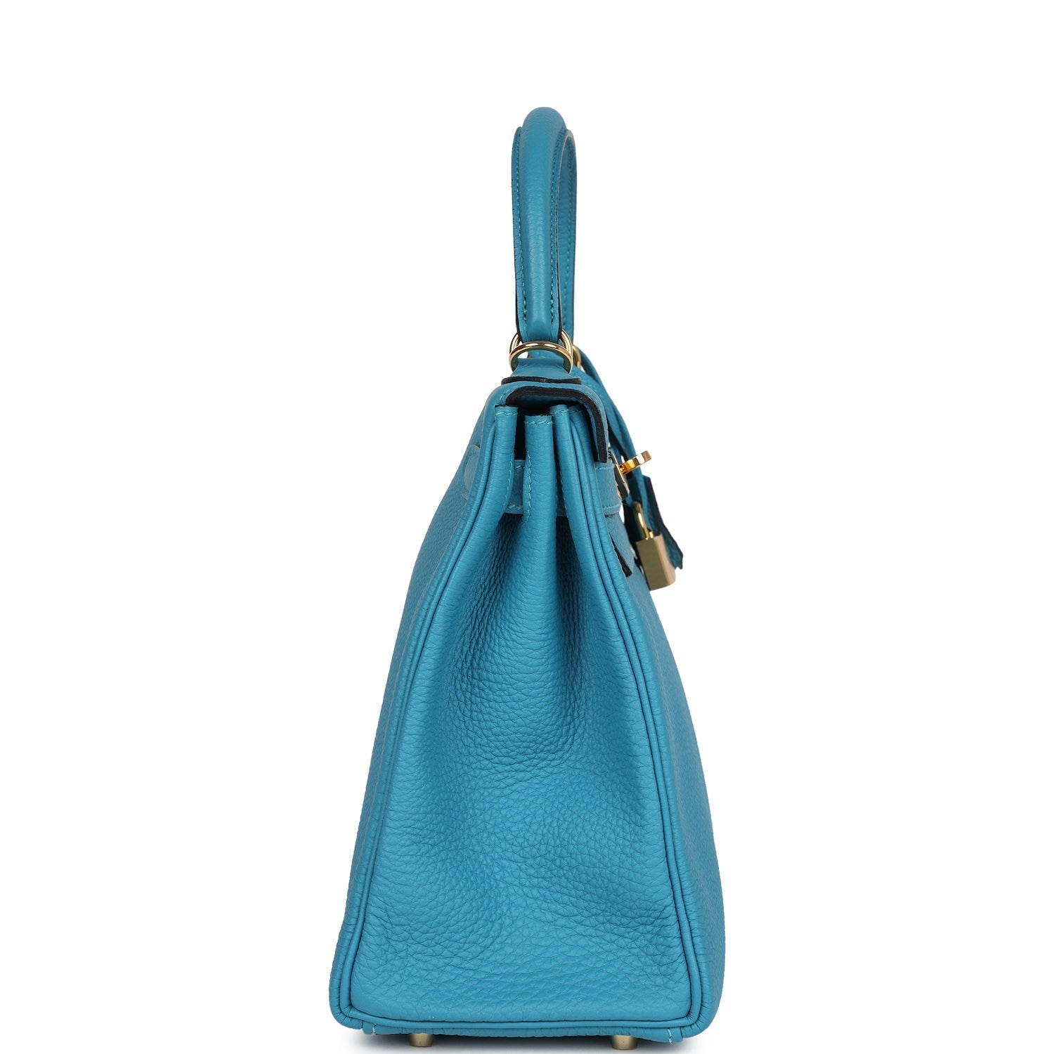 Hermes Kelly Retourne 28 Turquoise Togo Gold Hardware - Exclusu