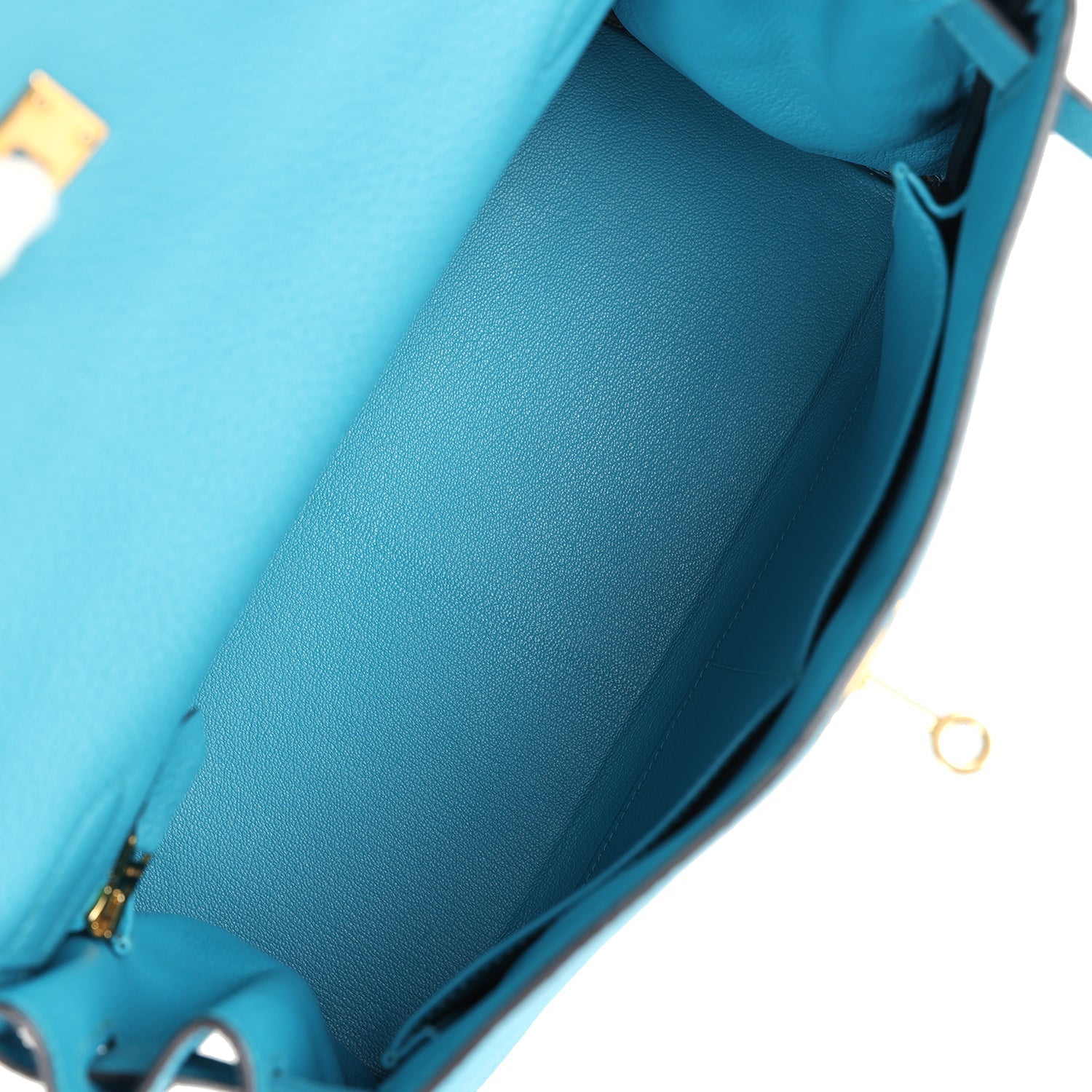 Hermes Kelly Retourne 28 Turquoise Togo Gold Hardware - Exclusu