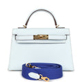 Hermes Kelly Sellier 20 Bleu Brume Chevre Gold Hardware - Exclusu