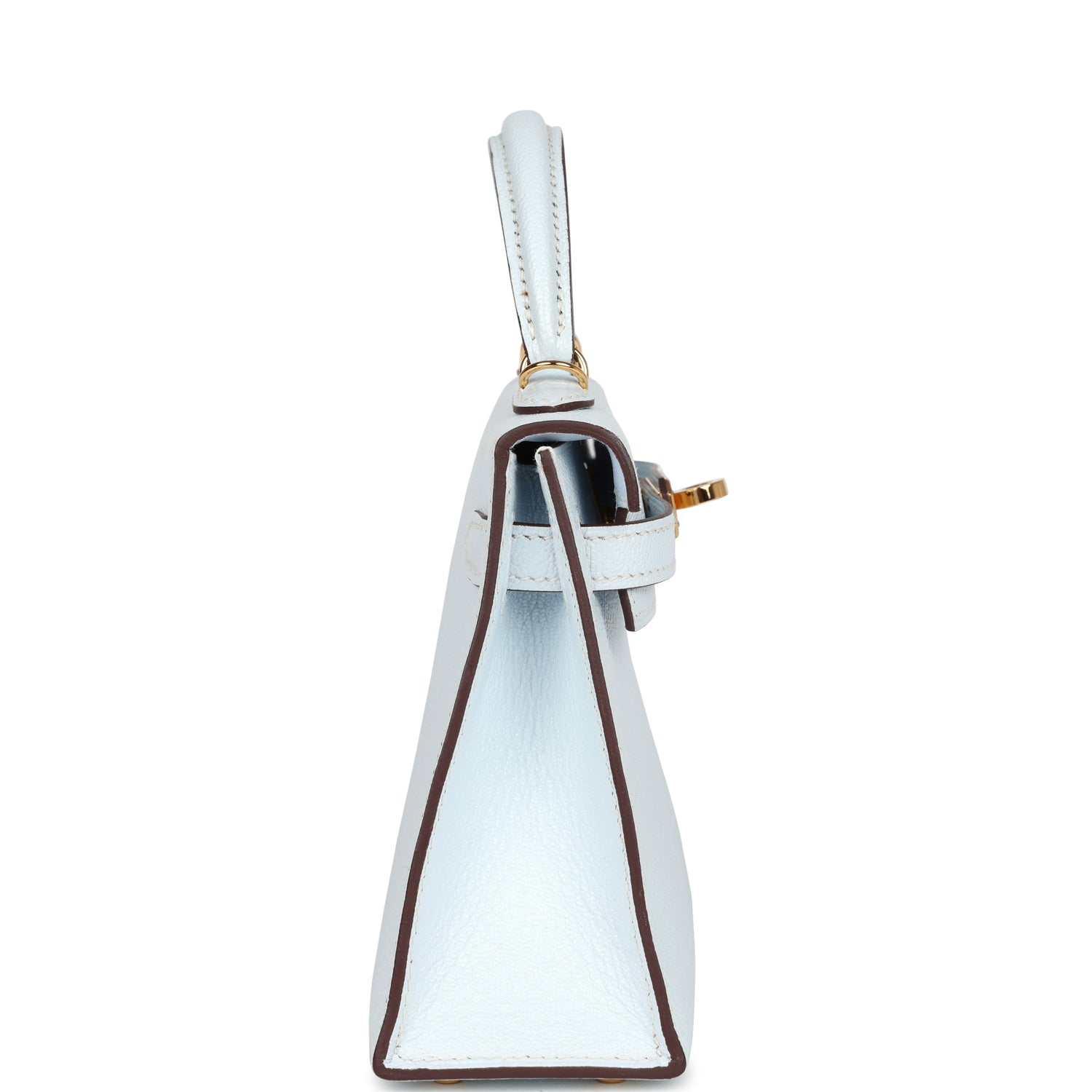 Hermes Kelly Sellier 20 Bleu Brume Chevre Gold Hardware - Exclusu