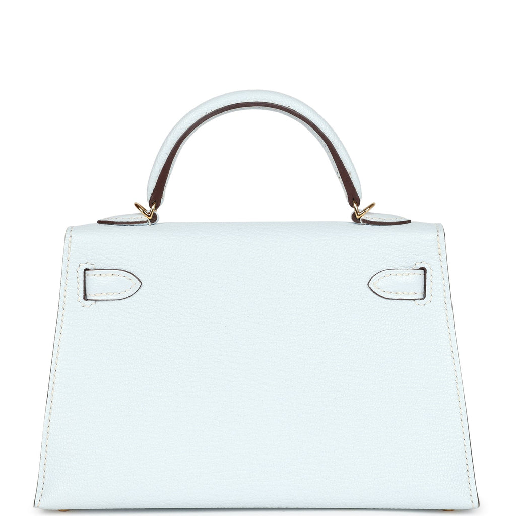 Hermes Kelly Sellier 20 Bleu Brume Chevre Gold Hardware - Exclusu