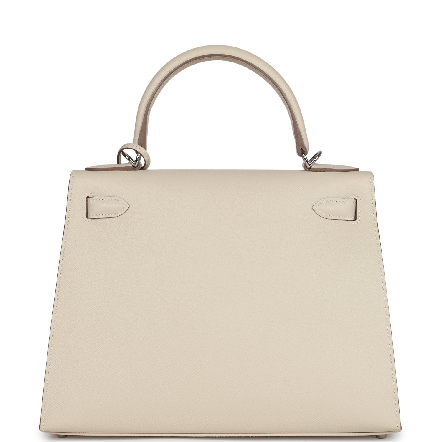 Hermes Kelly Sellier 28 Craie Epsom Palladium Hardware - Exclusu