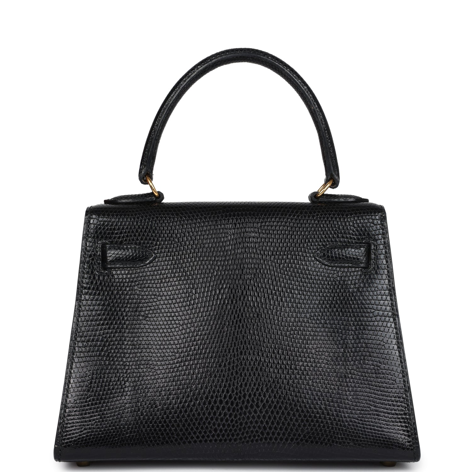Hermes Kelly Sellier 20 Black Varanus Salvator Lizard Gold Hardware - Exclusu