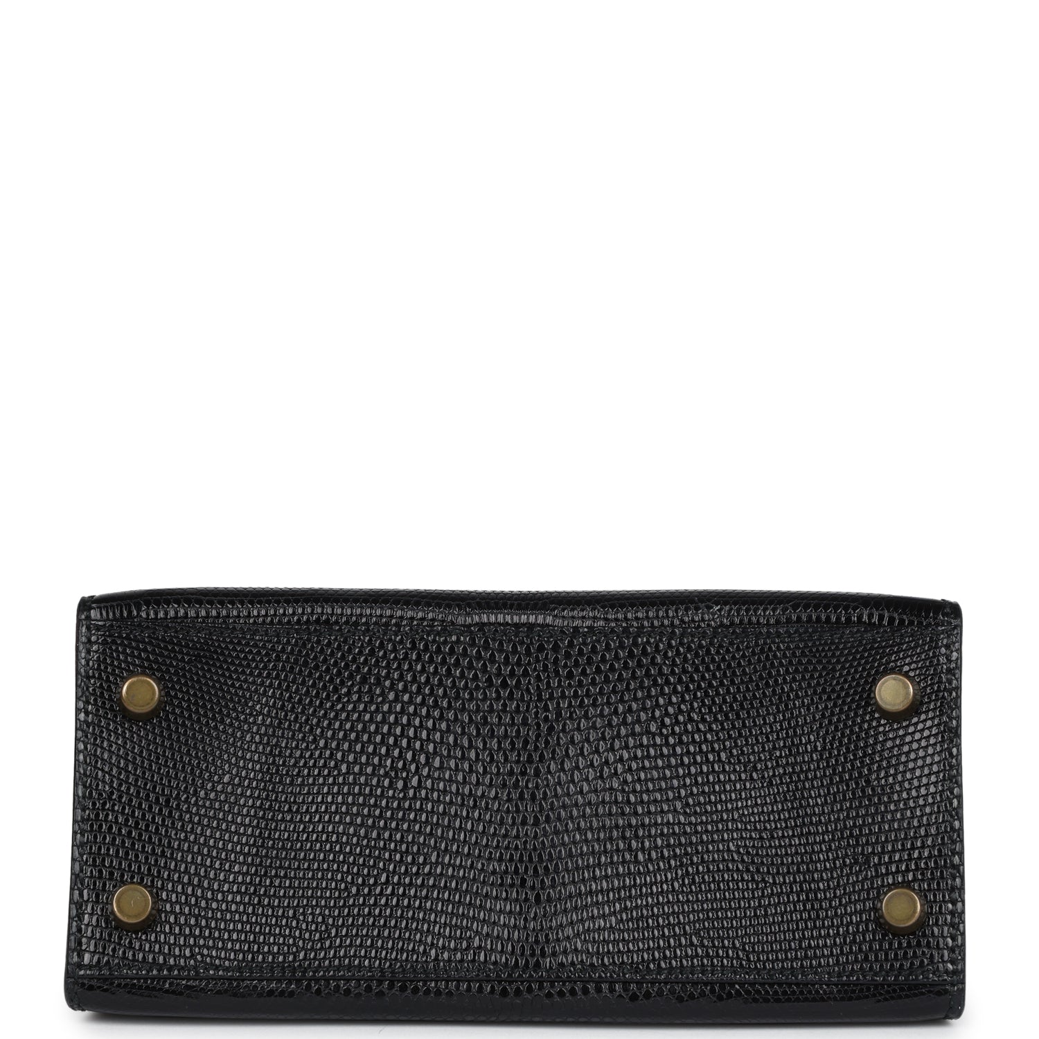 Hermes Kelly Sellier 20 Black Varanus Salvator Lizard Gold Hardware - Exclusu