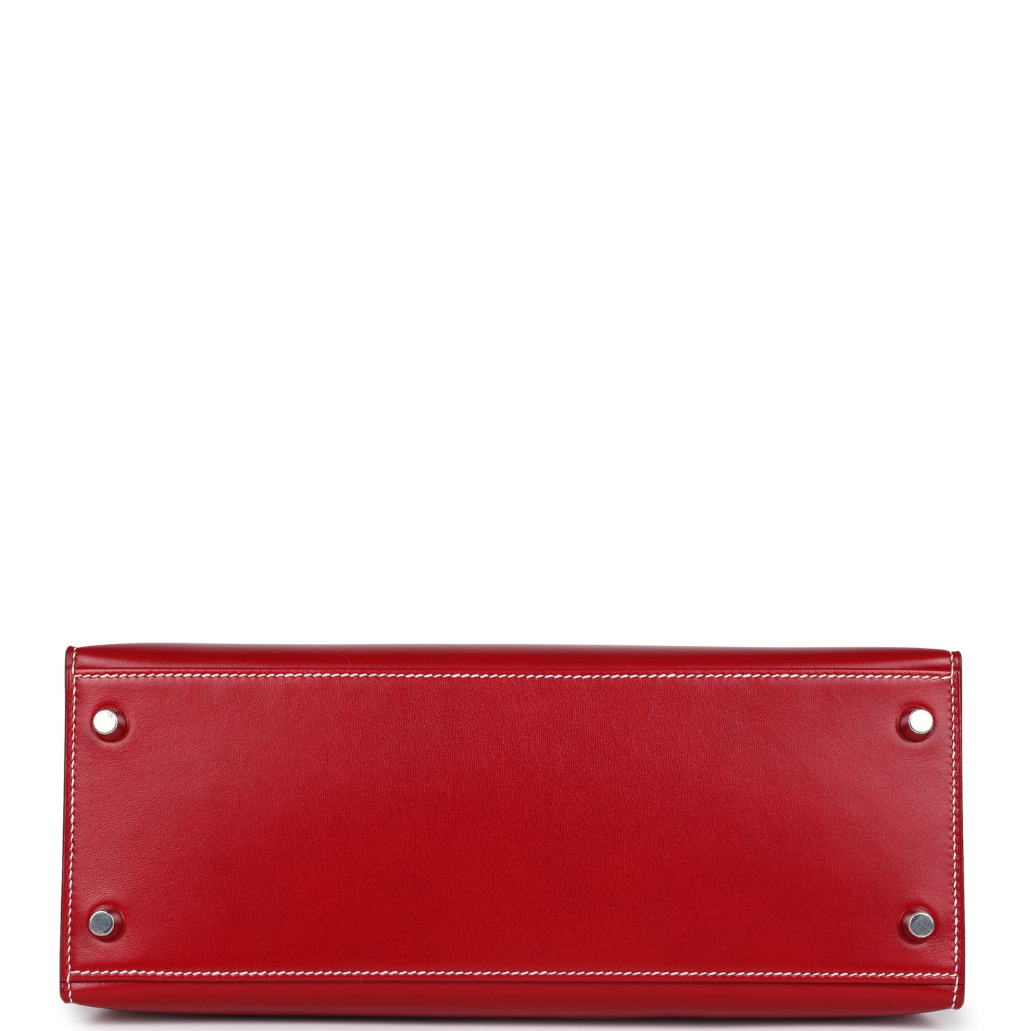Hermes Kelly Sellier 28 Rouge Piment Box Palladium Hardware - Exclusu