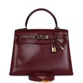 Hermes Kelly Sellier 28 Rouge H Box Gold Hardware