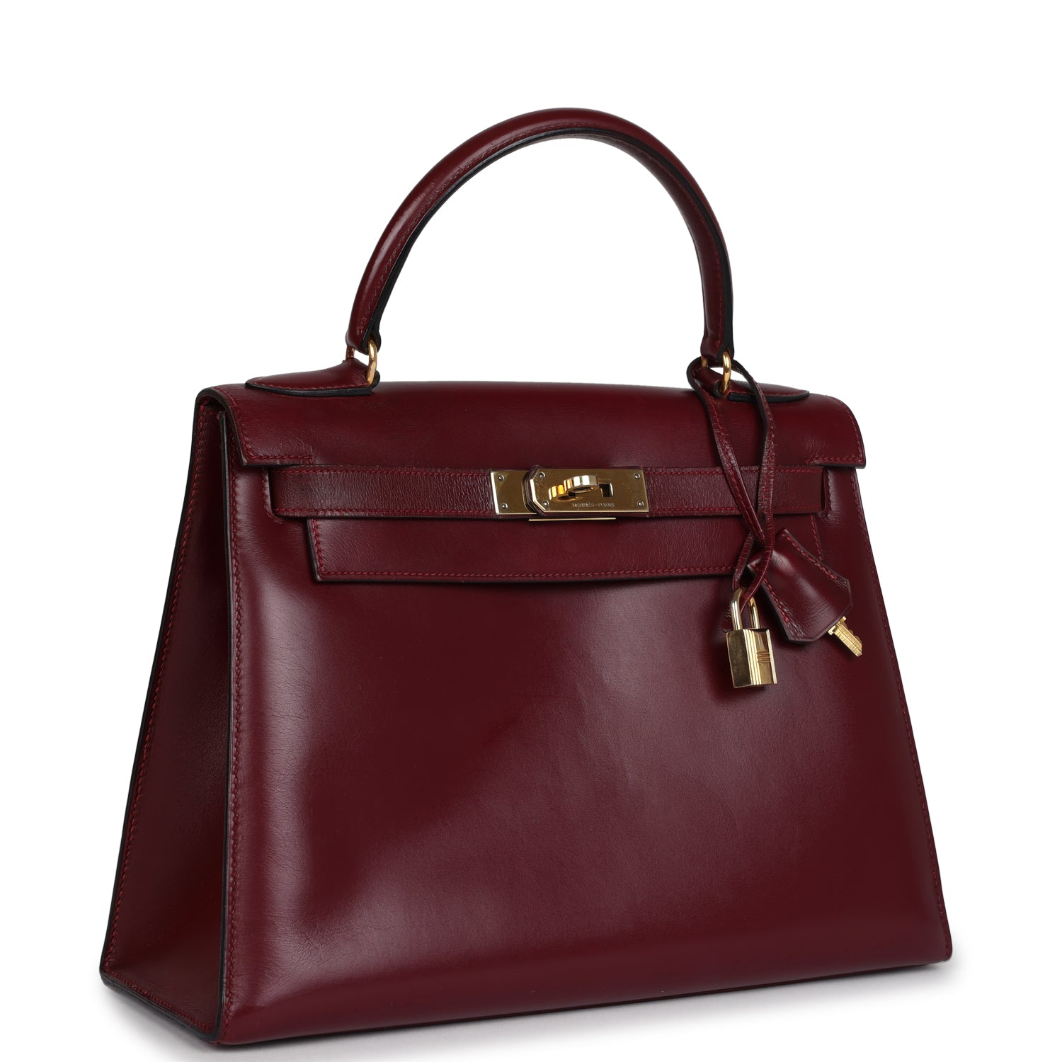 Hermes Kelly Sellier 28 Rouge H Box Gold Hardware