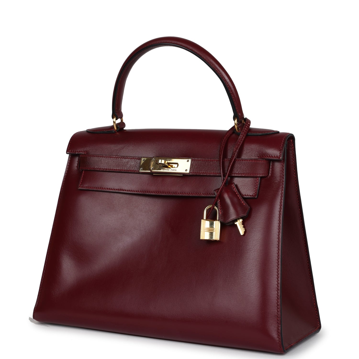 Hermes Kelly Sellier 28 Rouge H Box Gold Hardware