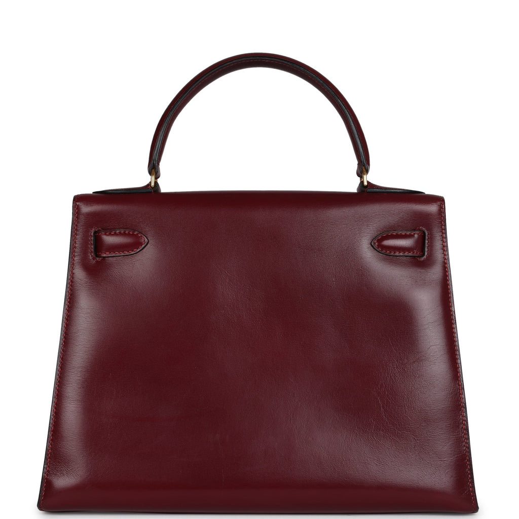 Hermes Kelly Sellier 28 Rouge H Box Gold Hardware