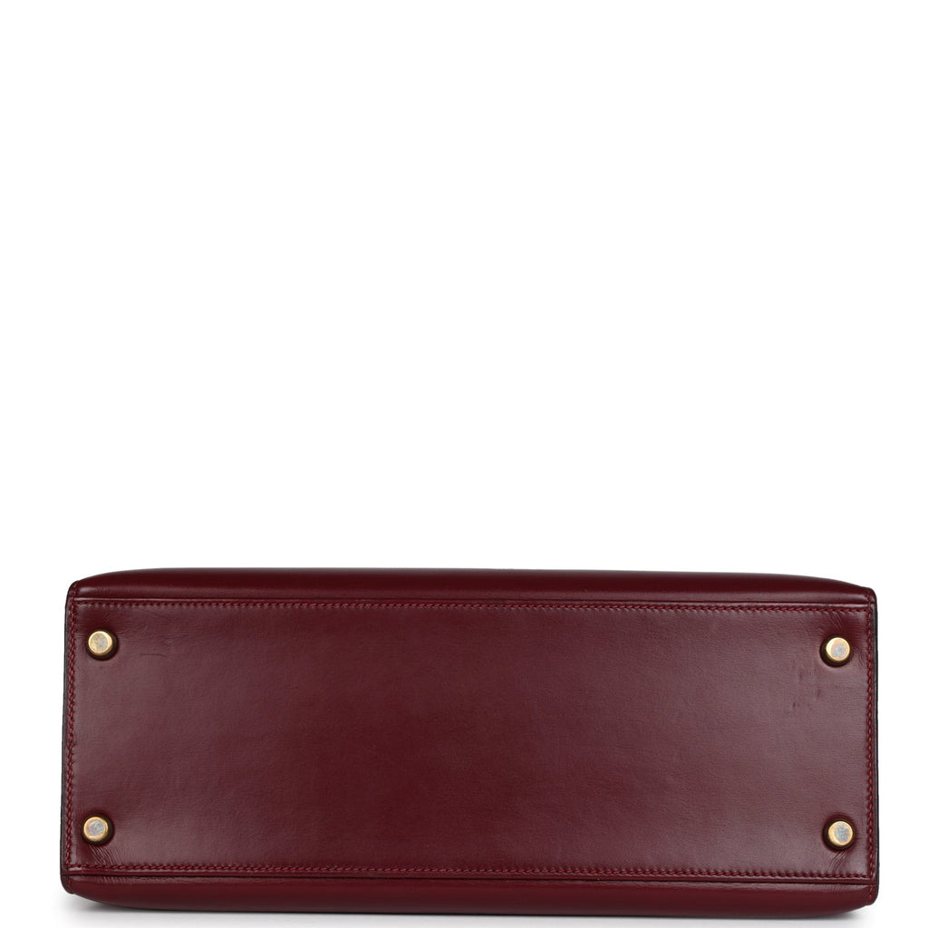 Hermes Kelly Sellier 28 Rouge H Box Gold Hardware