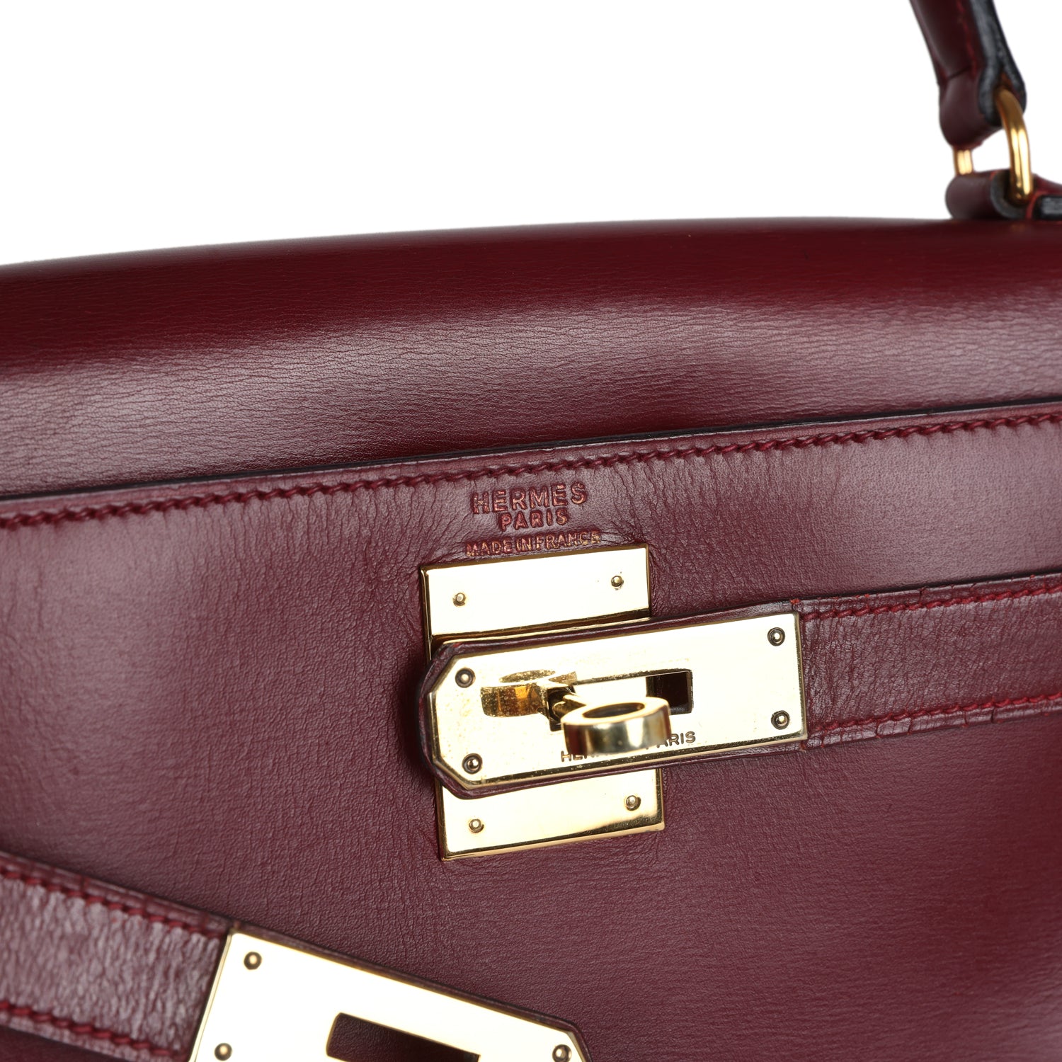 Hermes Kelly Sellier 28 Rouge H Box Gold Hardware