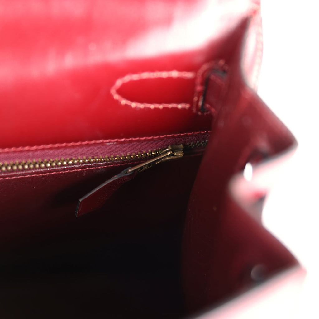 Hermes Kelly Sellier 28 Rouge H Box Gold Hardware