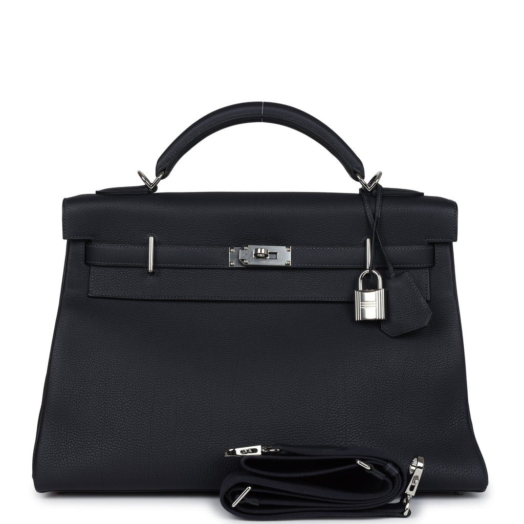 Hermes Kelly 42 Maxi Caban Togo Palladium Hardware - Exclusu