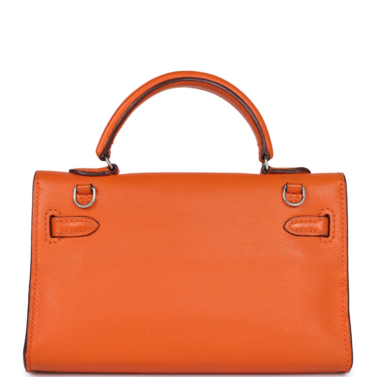 Hermes Micro Kelly 15 Orange Swift Palladium Hardware - Exclusu
