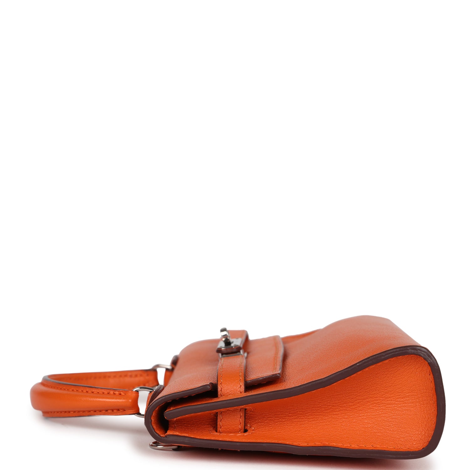 Hermes Micro Kelly 15 Orange Swift Palladium Hardware - Exclusu