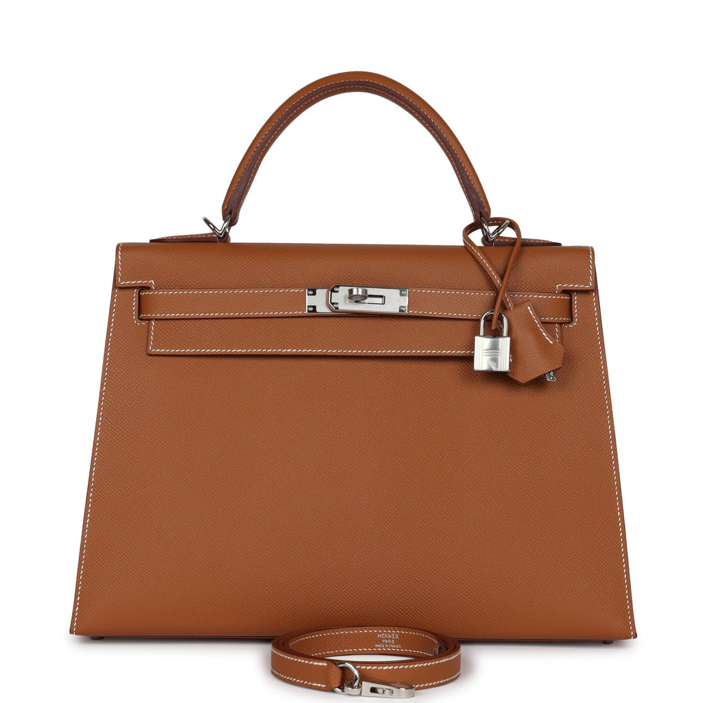 Hermes Kelly Sellier 32 Gold Epsom Palladium Hardware - Exclusu