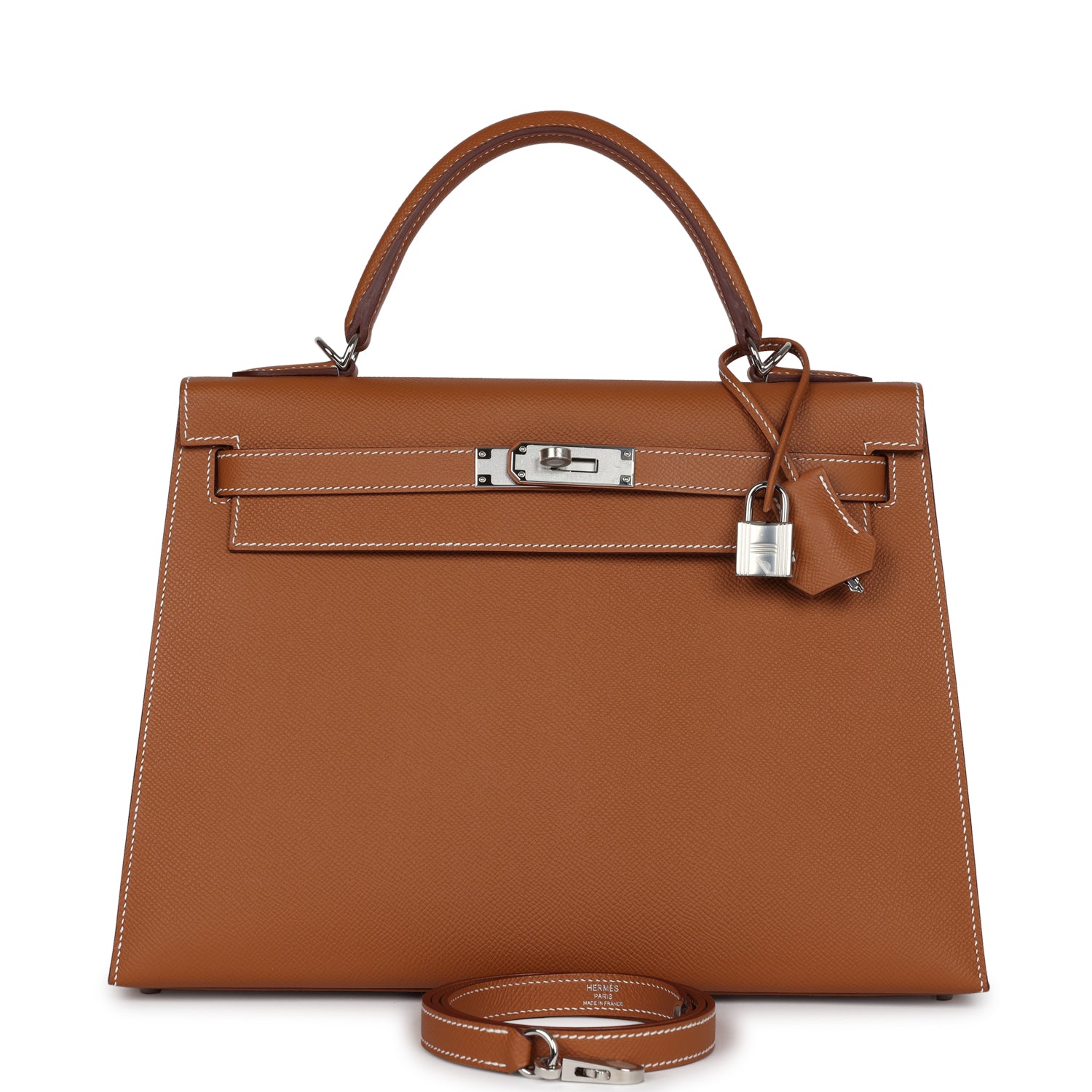 Hermes Kelly Sellier 32 Gold Epsom Palladium Hardware - Exclusu