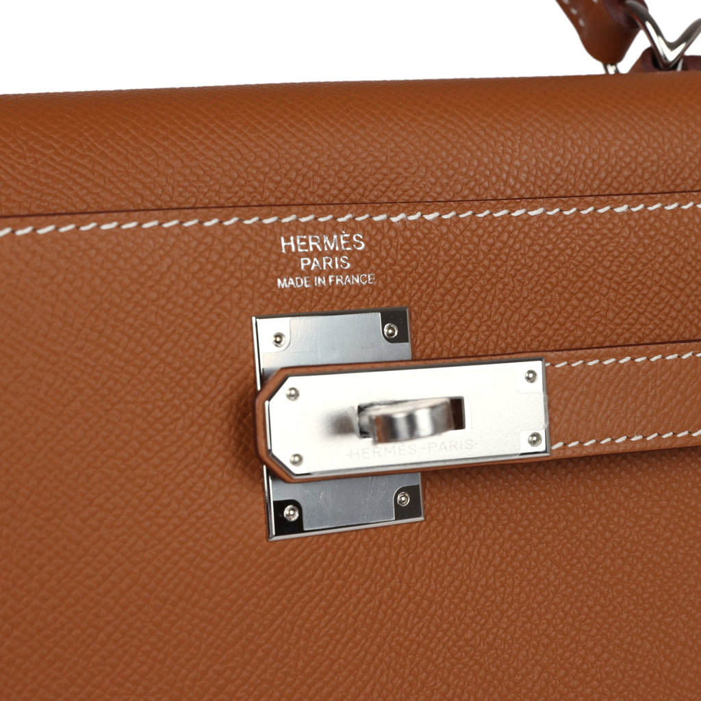 Hermes Kelly Sellier 32 Gold Epsom Palladium Hardware - Exclusu