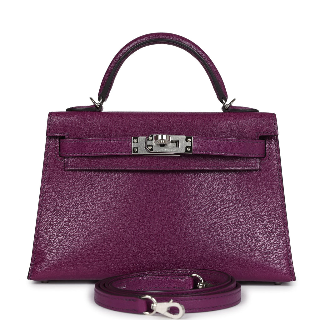 Hermes Kelly Sellier 20 Anemone Chevre Palladium Hardware - Exclusu
