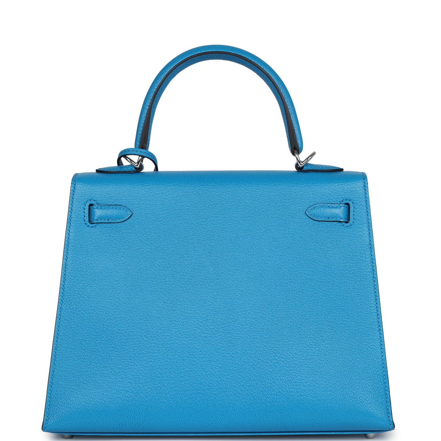 Hermes Kelly Sellier 25 Bleu Zanzibar Chevre Palladium Hardware - Exclusu