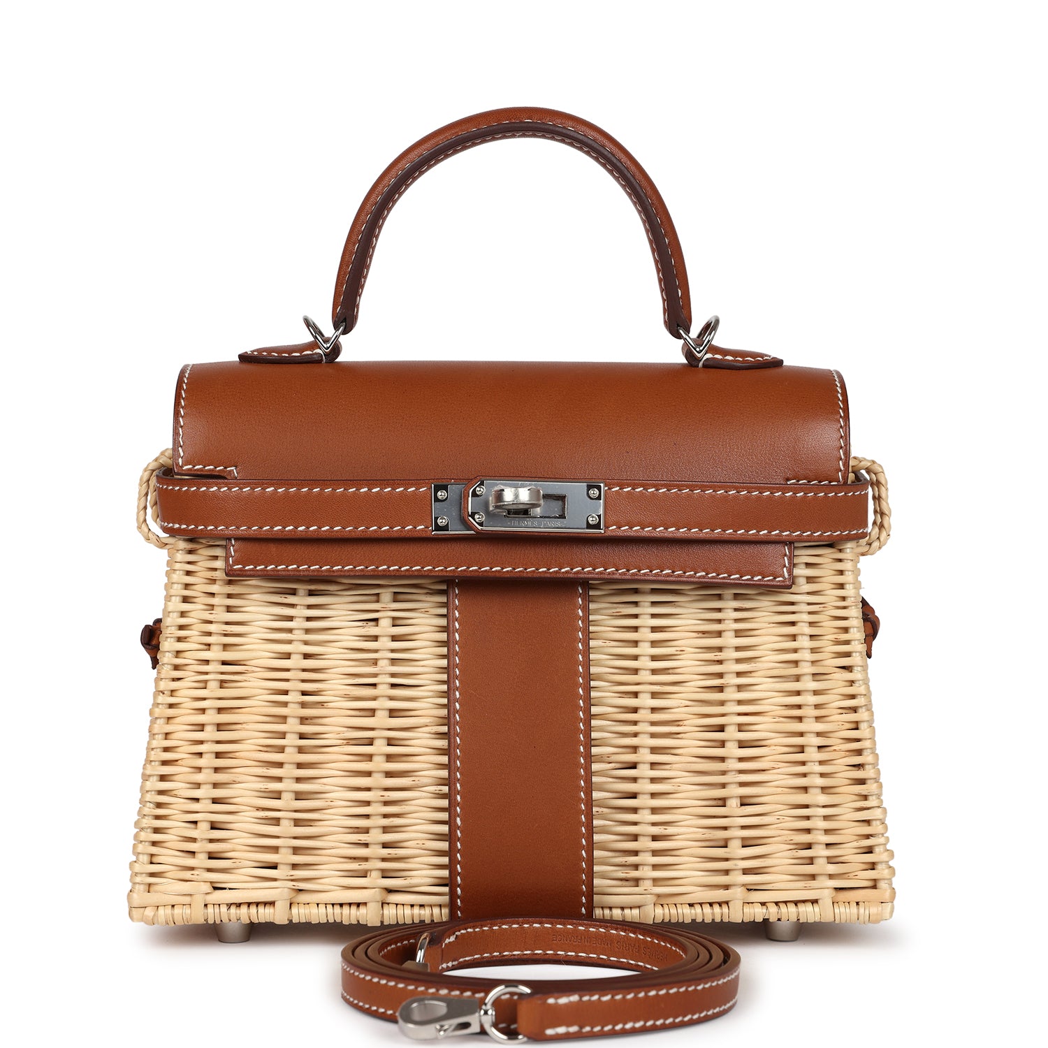 Hermes Mini Picnic Kelly 20 Fauve Barenia Palladium Hardware - Exclusu