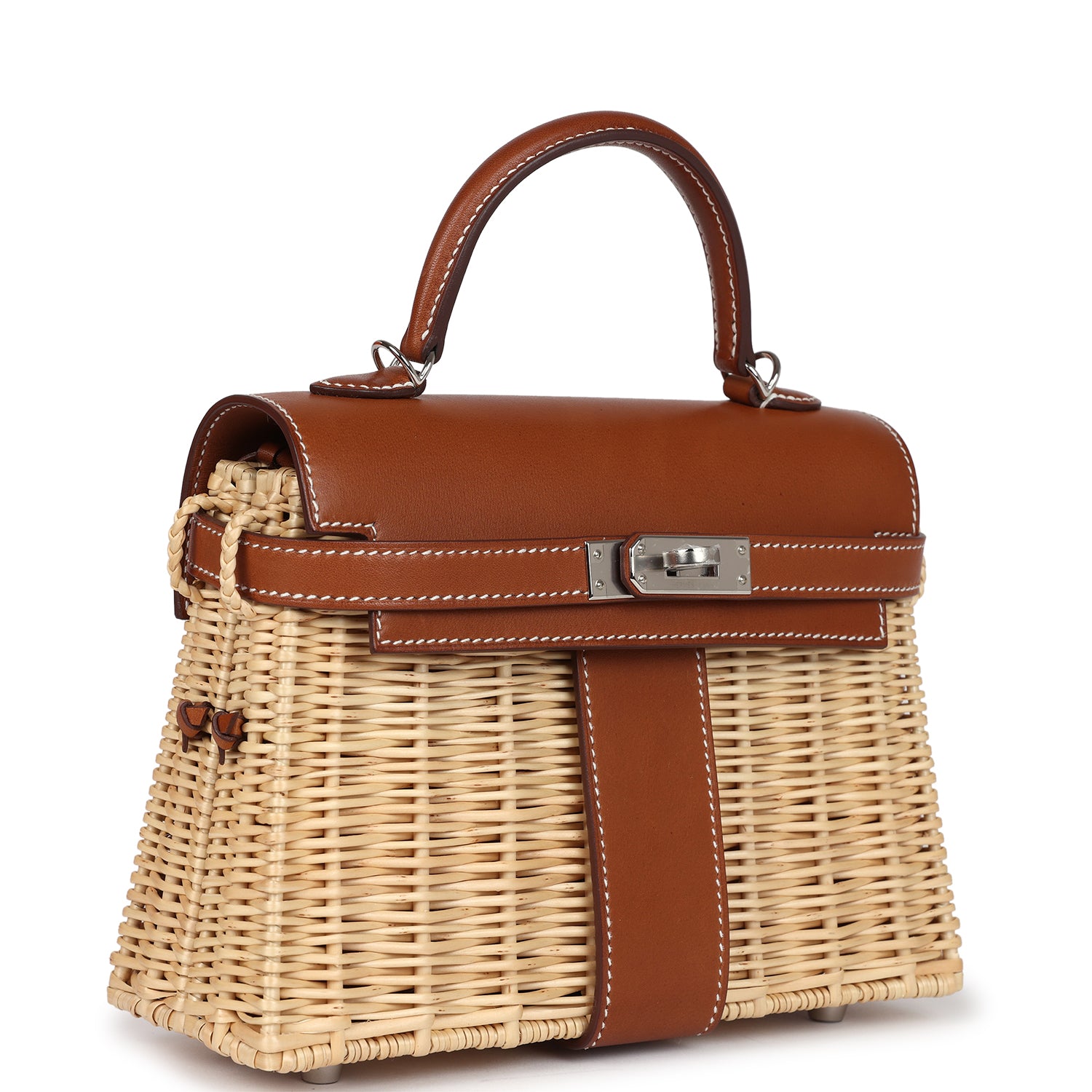 Hermes Mini Picnic Kelly 20 Fauve Barenia Palladium Hardware - Exclusu