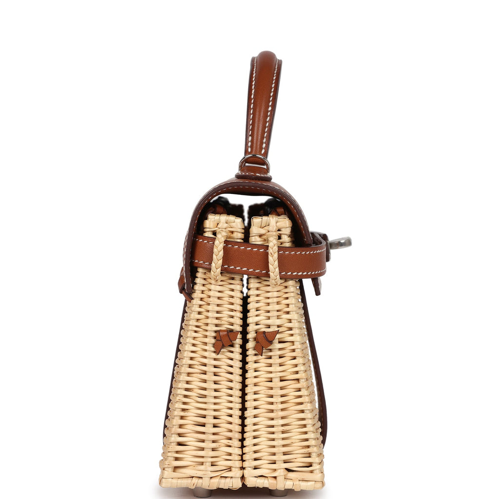Hermes Mini Picnic Kelly 20 Fauve Barenia Palladium Hardware - Exclusu