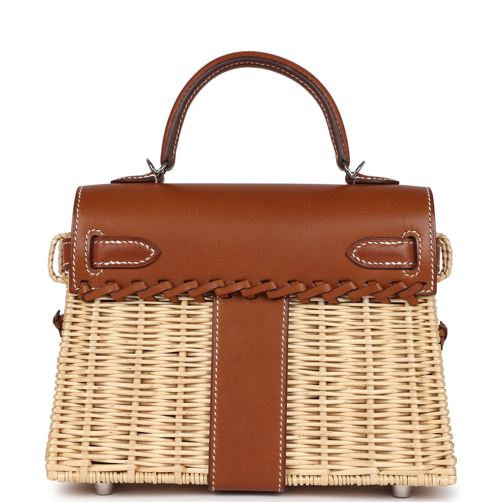 Hermes Mini Picnic Kelly 20 Fauve Barenia Palladium Hardware - Exclusu