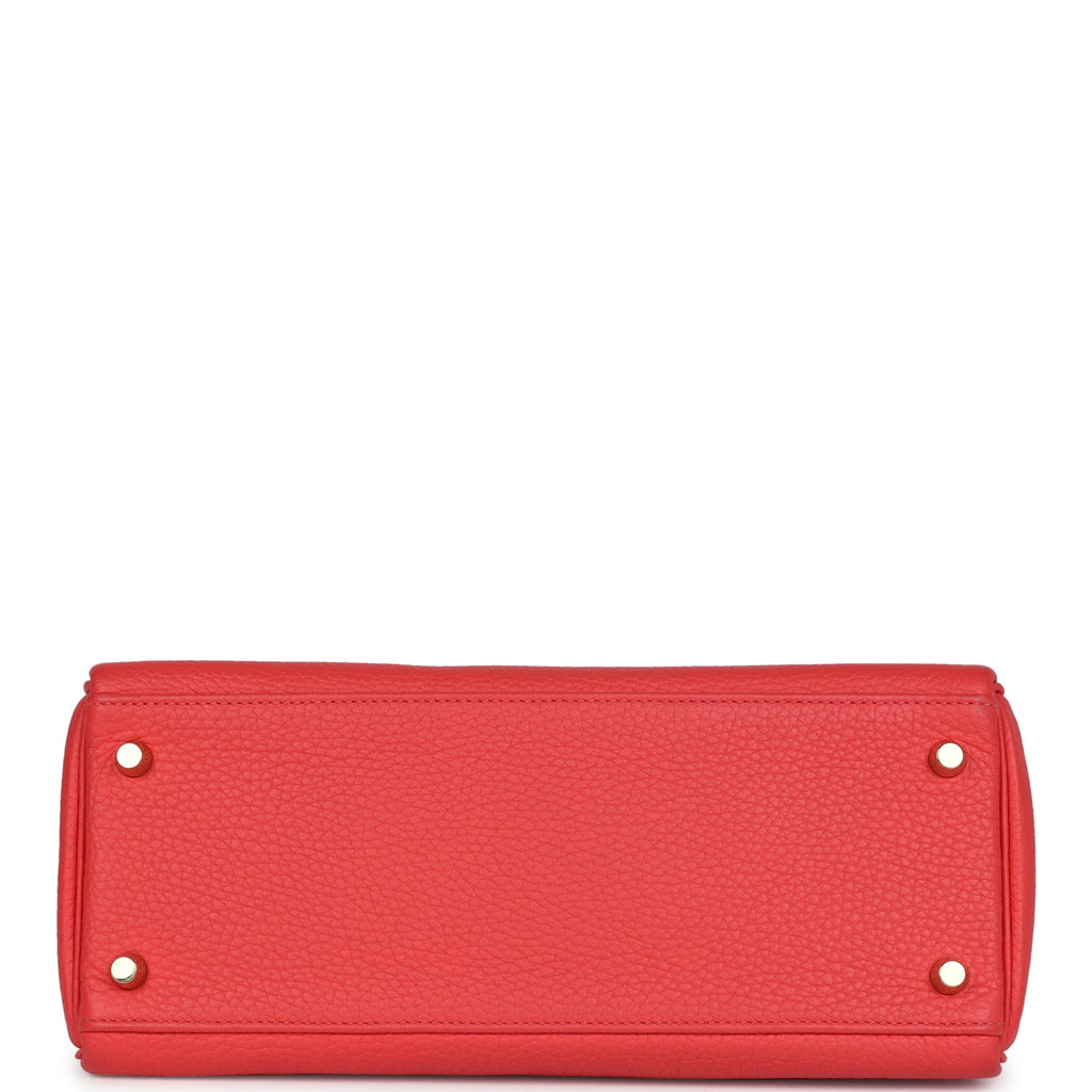 Hermes Kelly Retourne 28 Rose Shocking Chevre Gold Hardware - Exclusu