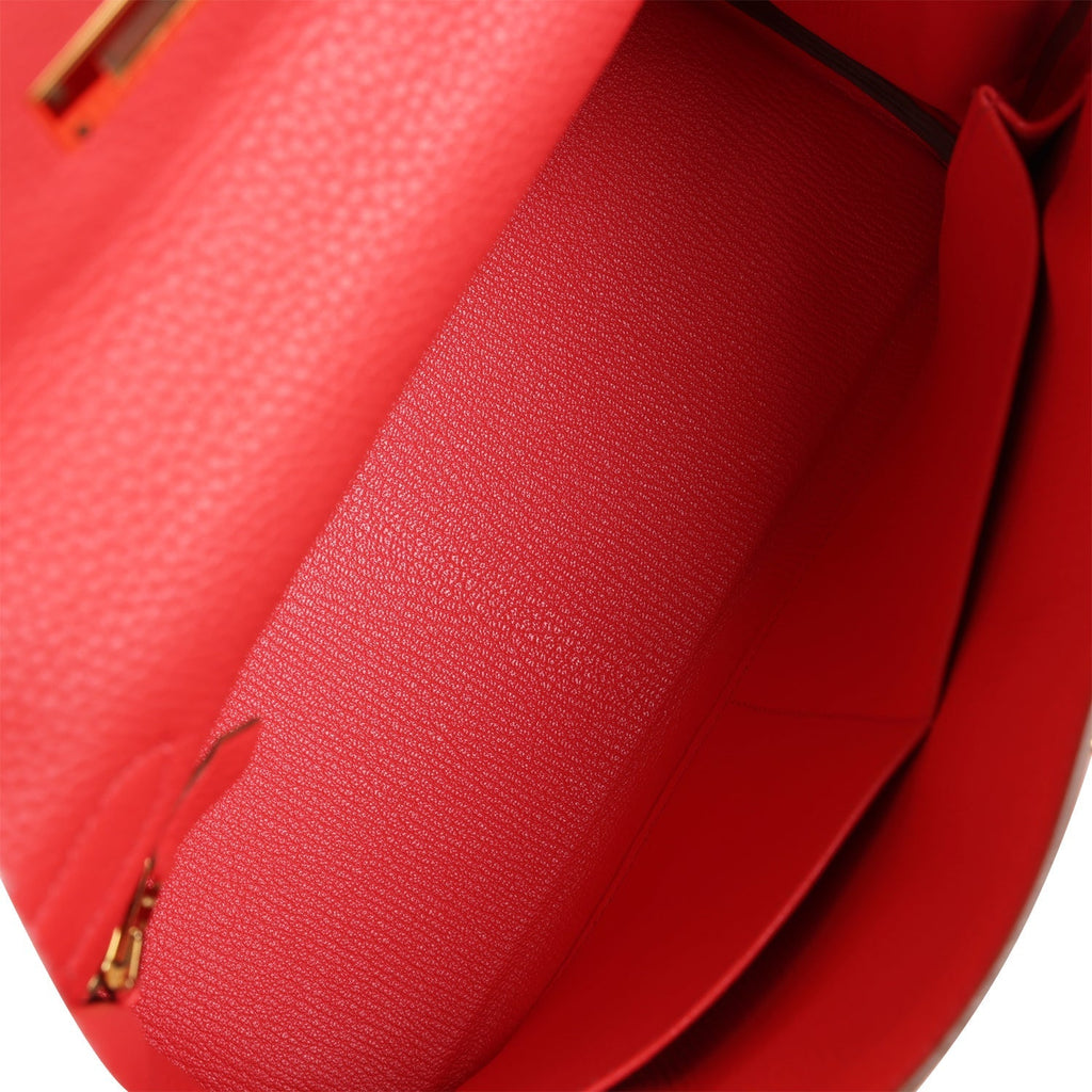 Hermes Kelly Retourne 28 Rose Jaipur Clemence Gold Hardware - Exclusu