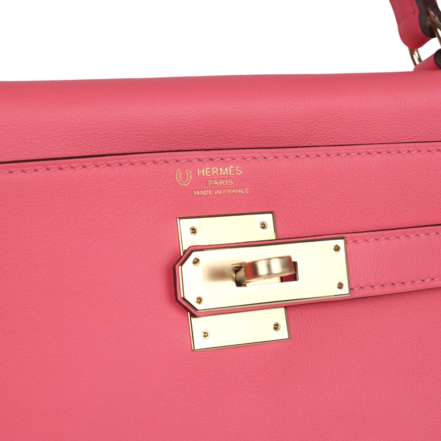 Hermes Special Order (HSS) Kelly Retourne 28 Rose Azalee and Vert Vertigo Swift Gold Hardware - Exclusu