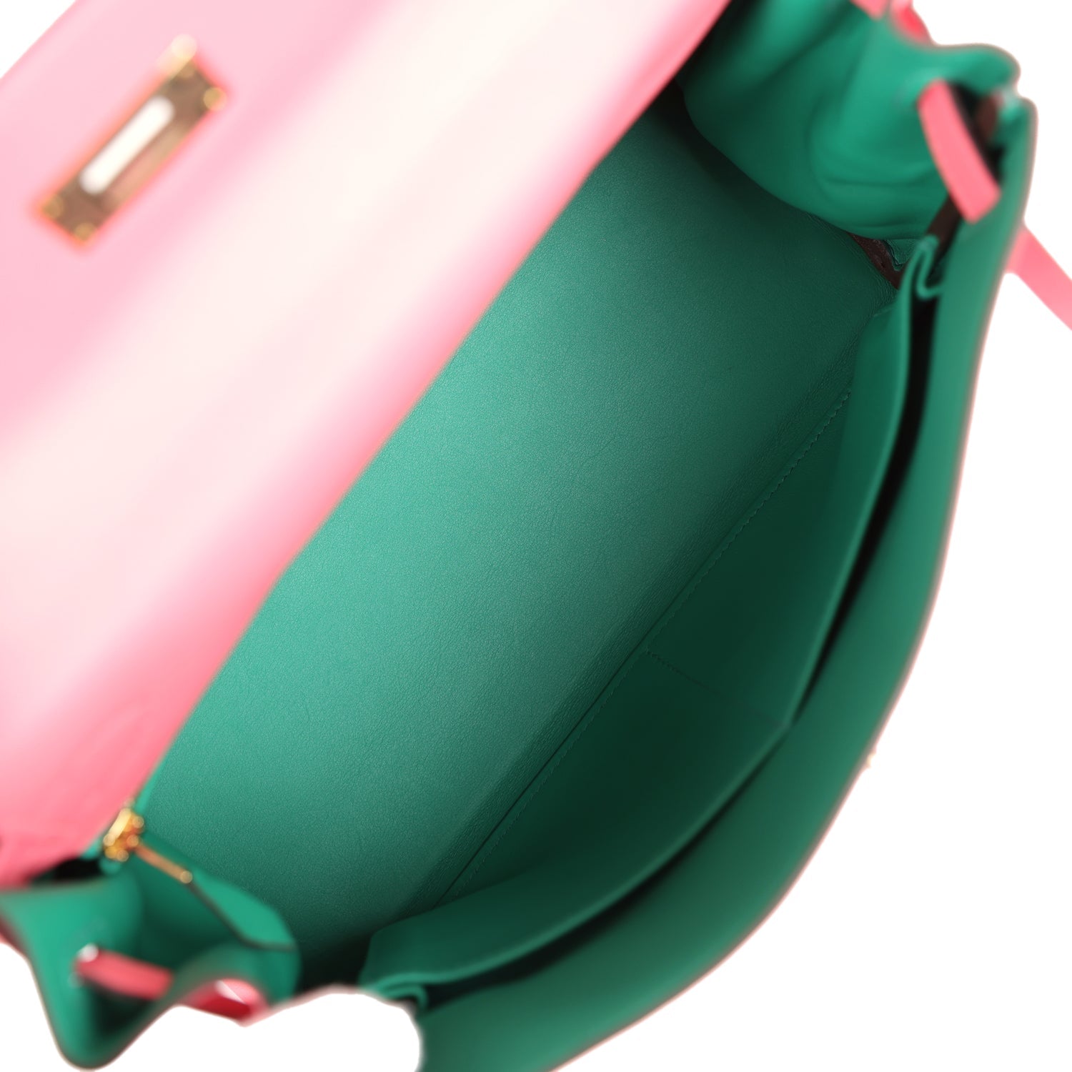 Hermes Special Order (HSS) Kelly Retourne 28 Rose Azalee and Vert Vertigo Swift Gold Hardware - Exclusu