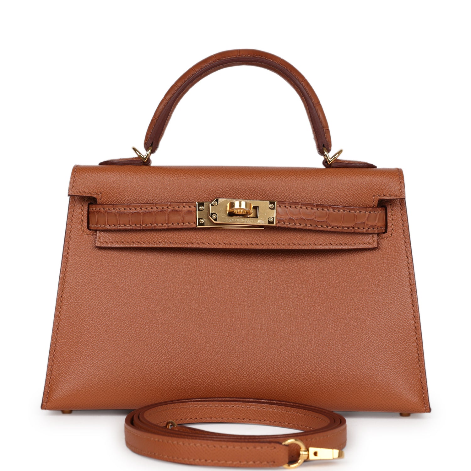 Hermes Kelly Sellier 20 Gold Madame and Matte Alligator Touch Gold Hardware - Exclusu