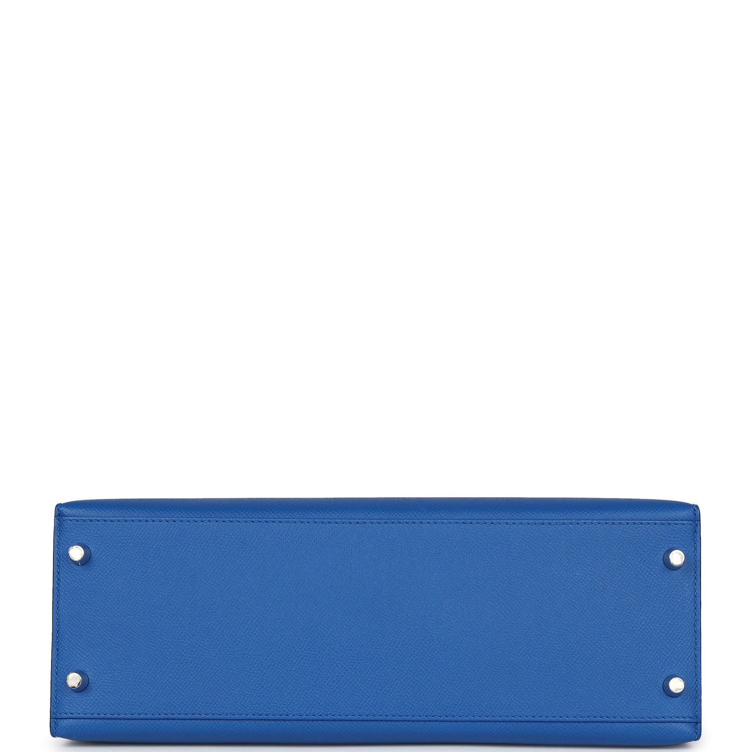 Hermes Kelly Sellier 32 Bleu France Epsom Palladium Hardware - Exclusu