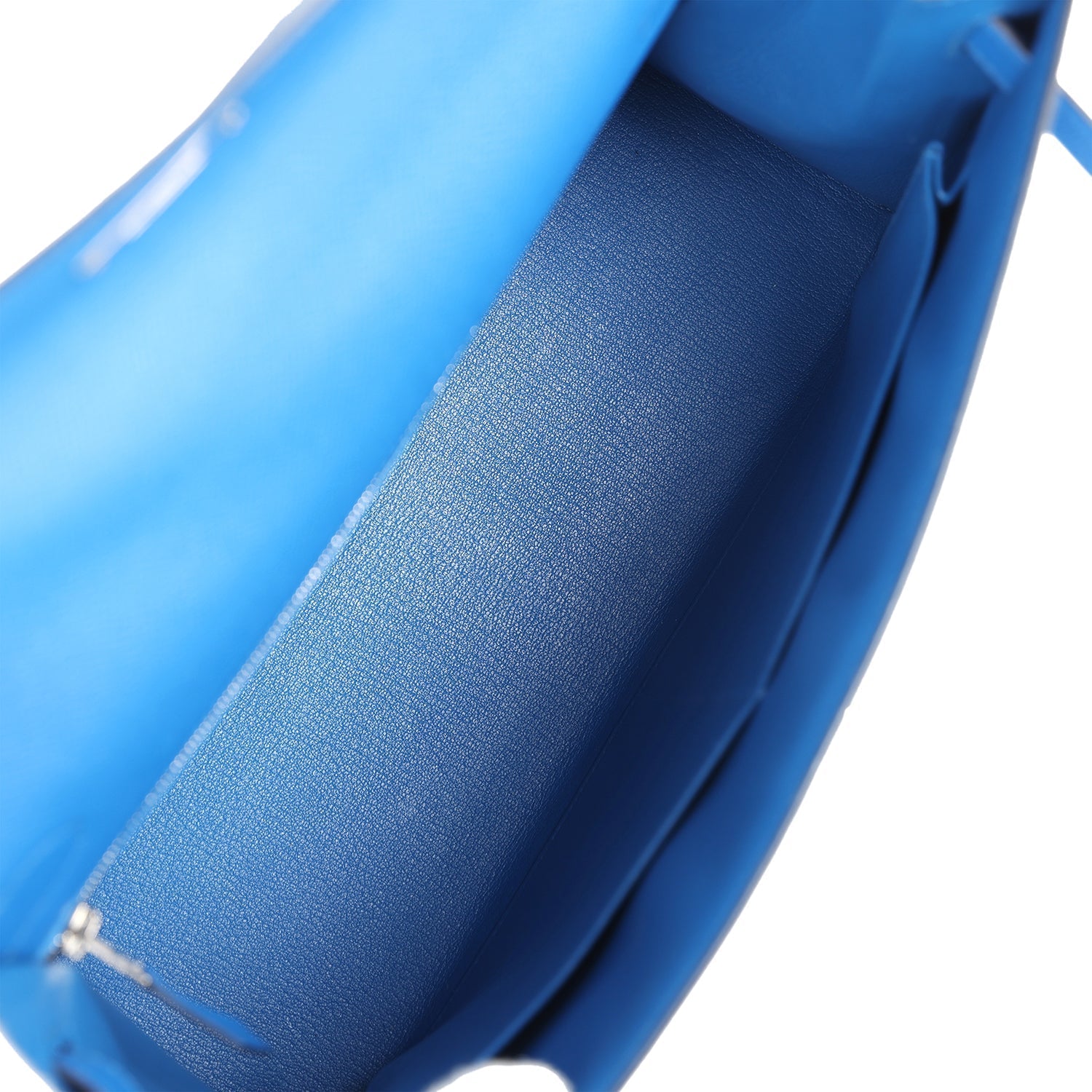 Hermes Kelly Sellier 32 Bleu France Epsom Palladium Hardware - Exclusu