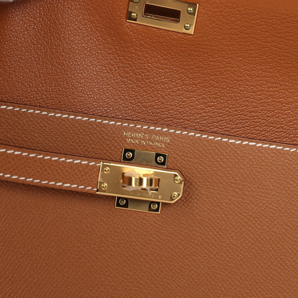 Hermes Kelly Sellier en Desordre 20 Gold Epsom Gold Hardware - Exclusu