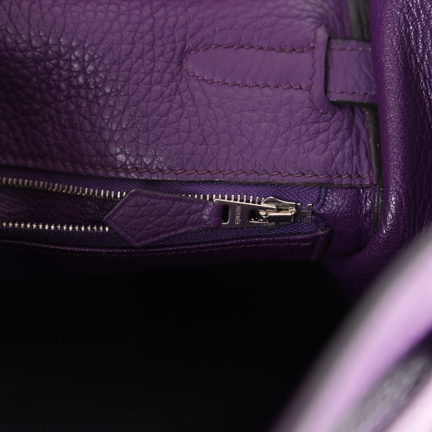 Hermes Kelly Retourne 35 Ultraviolet Clemence Palladium Hardware - Exclusu