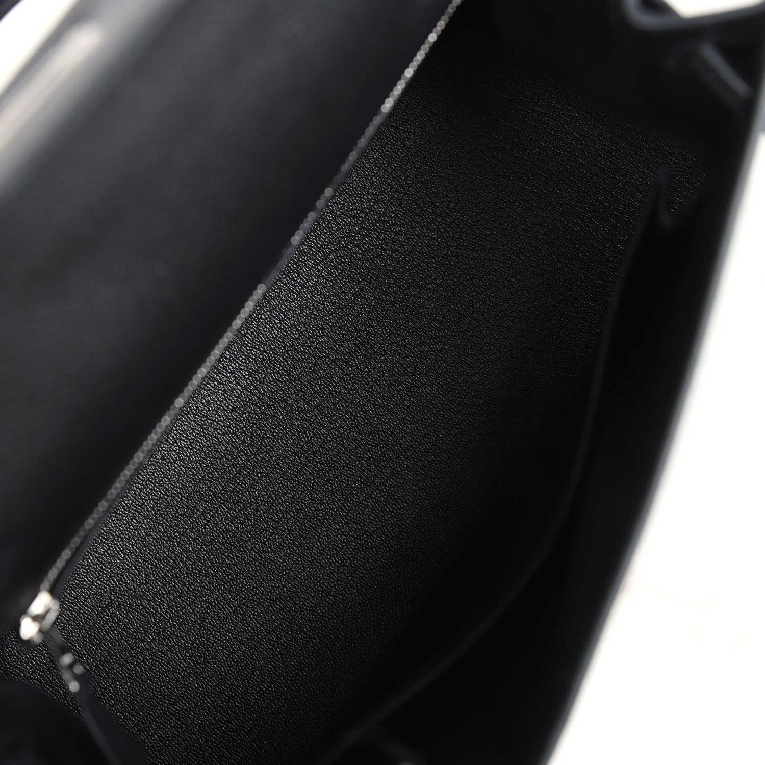 Hermes Kelly Sellier 25 Black Epsom Palladium Hardware - Exclusu