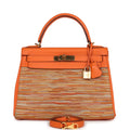Hermes Kelly Retourne 28 Vibrato Orange Evercalf Gold Hardware - Exclusu