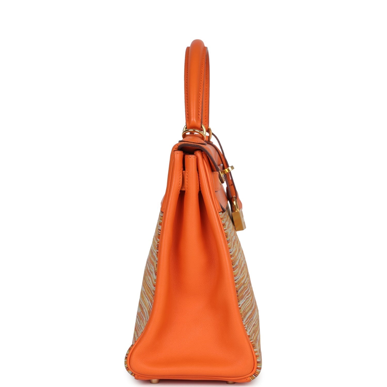 Hermes Kelly Retourne 28 Vibrato Orange Evercalf Gold Hardware - Exclusu