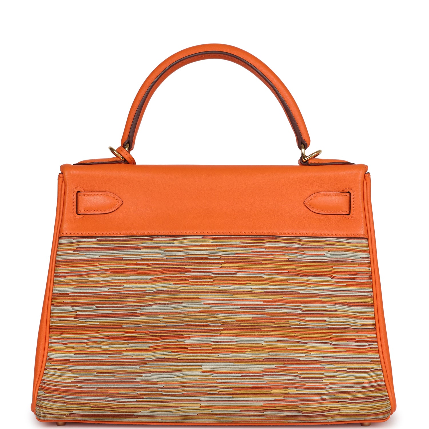 Hermes Kelly Retourne 28 Vibrato Orange Evercalf Gold Hardware - Exclusu