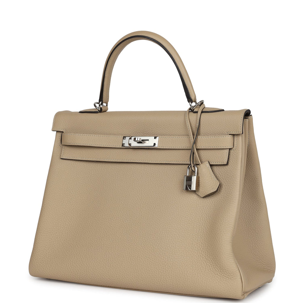 Hermes Kelly Retourne 35 Trench Togo Palladium Hardware - Exclusu