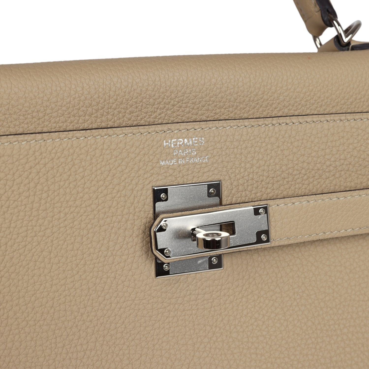 Hermes Kelly Retourne 35 Trench Togo Palladium Hardware - Exclusu