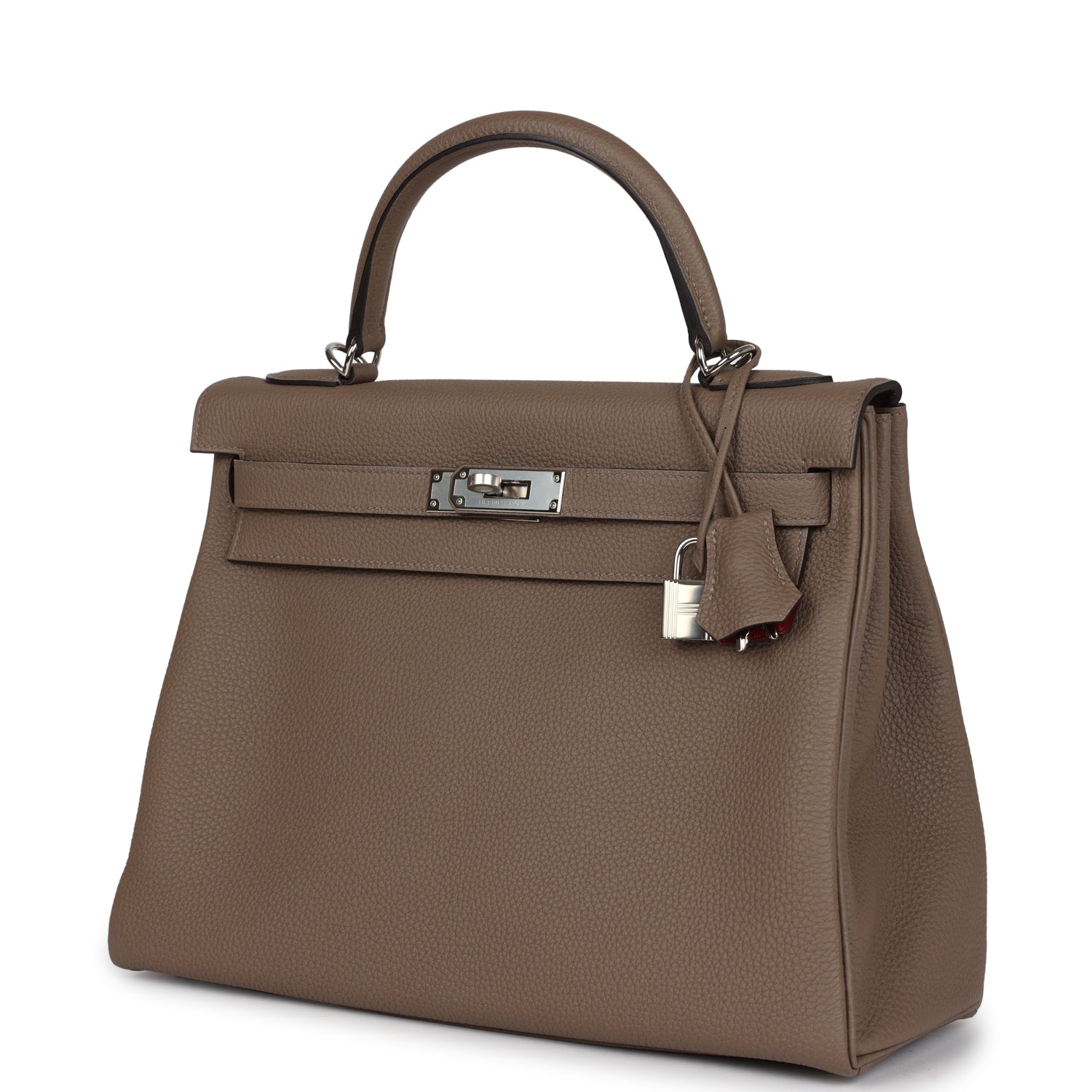 Hermes Special Order (HSS) Kelly Retourne 32 Etoupe Verso Togo Palladium Hardware - Exclusu