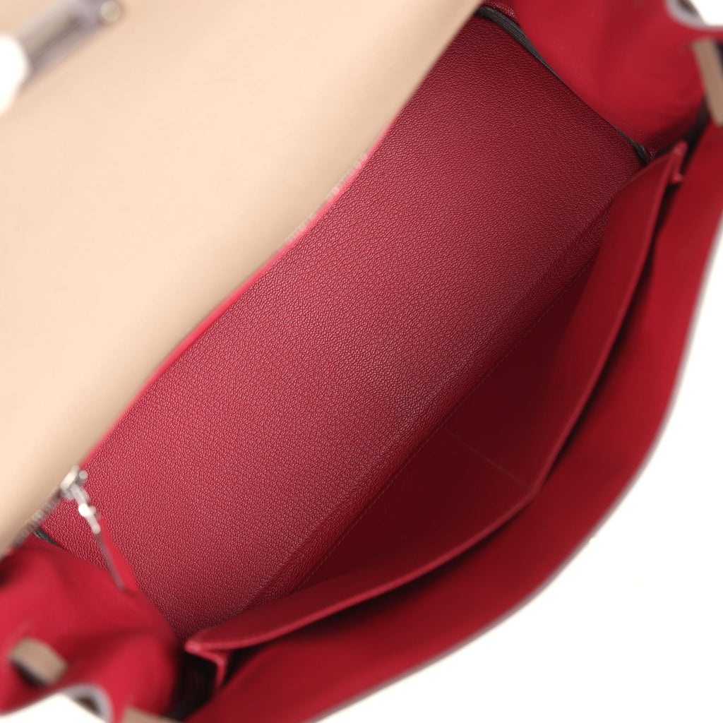 Hermes Special Order (HSS) Kelly Retourne 32 Etoupe Verso Togo Palladium Hardware - Exclusu