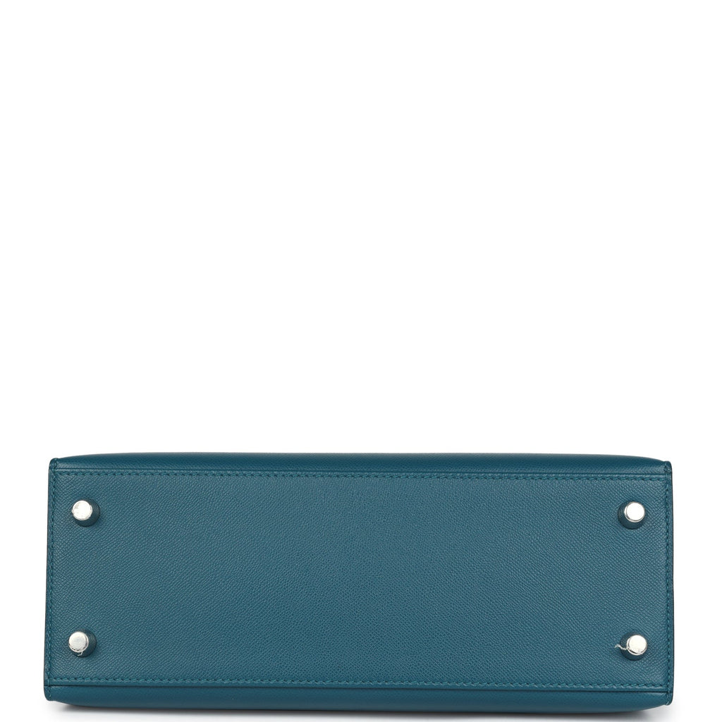 Hermes Kelly Sellier 25 Vert Bosphore Verso Madame Palladium Hardware - Exclusu