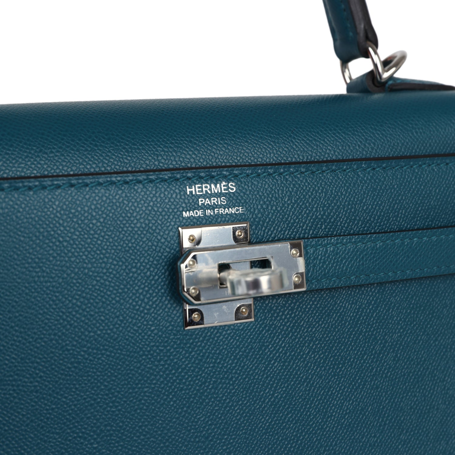 Hermes Kelly Sellier 25 Vert Bosphore Verso Madame Palladium Hardware - Exclusu