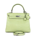 Hermes Kelly Retourne 25 Jaune Bourgeon Matte Alligator Palladium Hardware - Exclusu